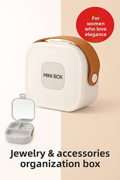 Hombak Mini cutie de bijuterii cu 4 compartimente, organizator de călătorie –...