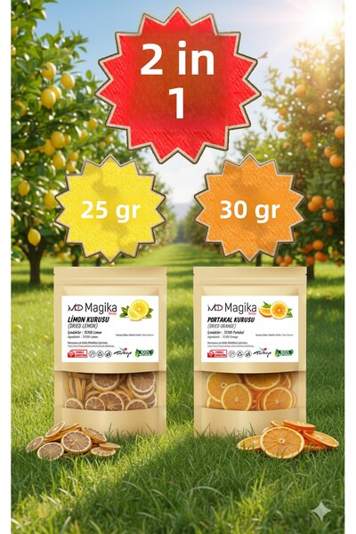 Magika Design 25 جرام من الليمون المجفف و30 جرام من البرتقال المجفف، الأول. د...