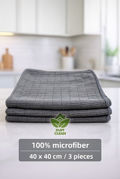 DUFF CLEAN (3 bucăți) cârpă de bucătărie din microfibră culoare gri 40*40 cm