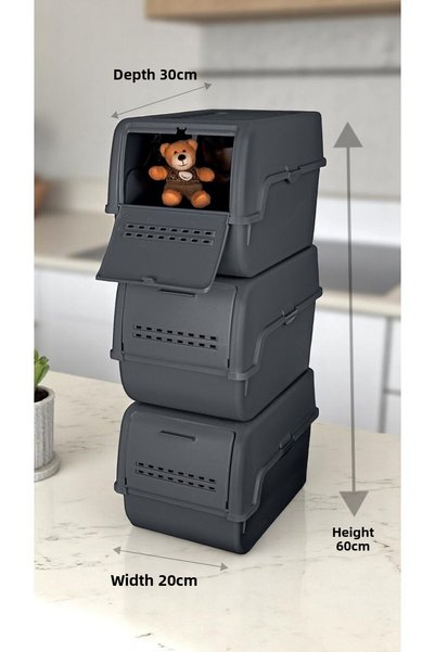 Technow Motek Mt-40 S-Box 8 Liter 3-Purpose Organizer Organizer Anthracite (3*8Liter)