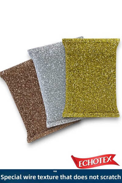 ECHOTEX (3 Pieces) Premium Special Wire Microfiber Dish Sponge – Ultra Cleaning, Non-Scratch Texture