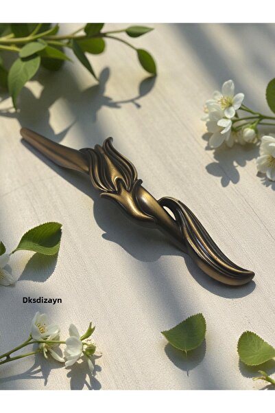 DKSDİZAYN Buket 128-160mm Heavy Metal Handle - Special Hand Opening Antique Yellow - Furniture Drawer Cabinet Handle Premium