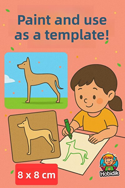 Eymen Hobi 5 Pieces Hobidik 8X8 cm Wooden Painting Template – Educational Dra...