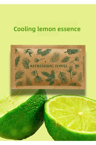 alazpack ambalaj Kraft Set of 85 – Green Floral Pattern Disposable Wet Wipes – Natural Wipes with Gift Packaging