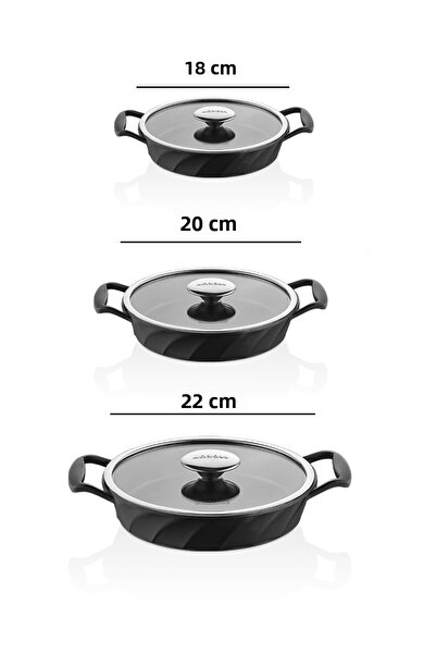 Amboss Set de 6 oale din fontă cu capac din sticlă de cuarț
