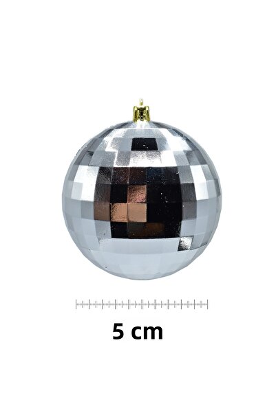 Waldern 5 cm Cici Top 6-Piece Disco Shiny Silver Christmas Ornament