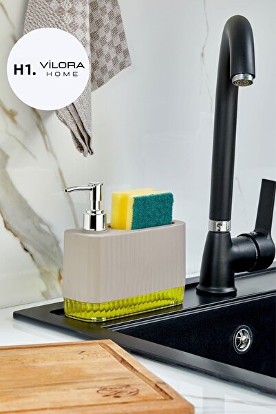 VİLORA HOME موزع صابون سائل حديث على سطح الطاولة مع قاعدة شفافة