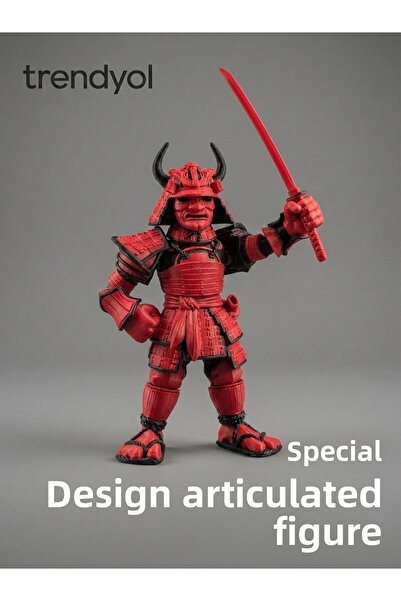 D B Morph دمية الساموراي المتحركة بجميع المفاصل / 13 سم / أحمر