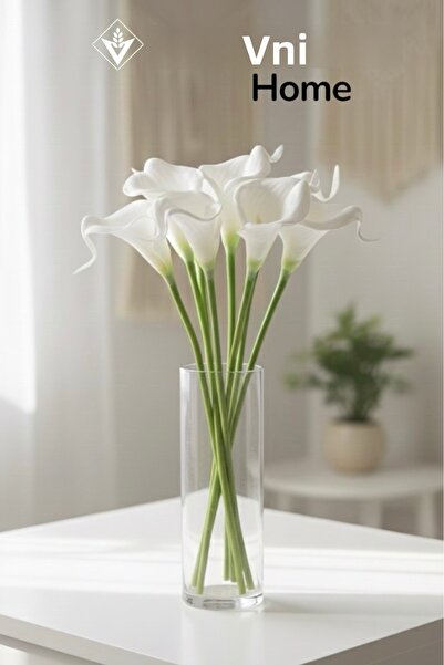 VENİV HOME 6 زهور جالا ذات ملمس رطب - زهرة العروس - زهرة صناعية - 25 سم