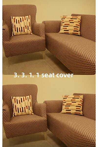 SENNORA 3.3.1.1 Sofa Cover Set - Stretch - Slipcover - Sofa Cover