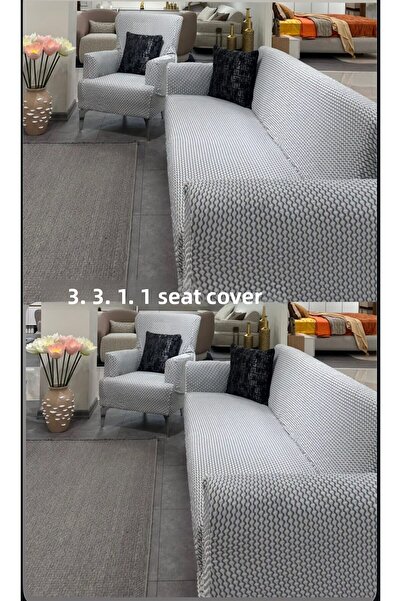 SENNORA 3.3.1.1 Sofa Cover Set - Stretch - Slipcover - Sofa Cover