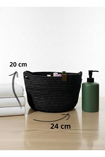 Thalia Home سلة سوداء متعددة الأغراض، أزرق بلون الكوبالت ılık، منظم 24 × 20