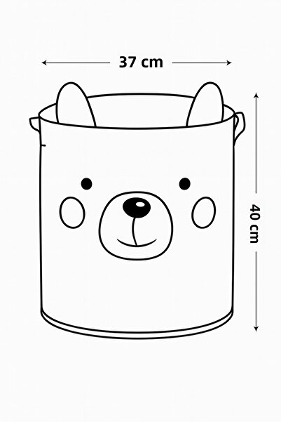 HomyJRs Bear Design Mesh Baby Kids Room Organizer Storage Box Toy Dirty Laundry Basket 37X40