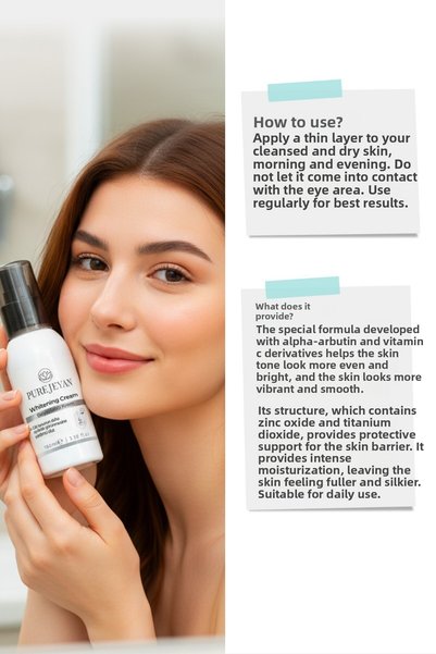 PURE JEYAN Skin Whitening Cream 100ml | Arbutin Extract, Anti-Blemish, Brightening Vitamin C + Zinc Oxide