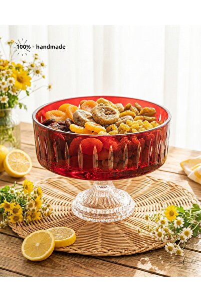 AKDEN STORE Cutting Decor Aura Glass Bowl 25cm