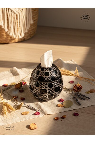 AKDEN STORE Cutting Decor Glass Handcrafted Czech Al Napkin Holder, Table Decoration