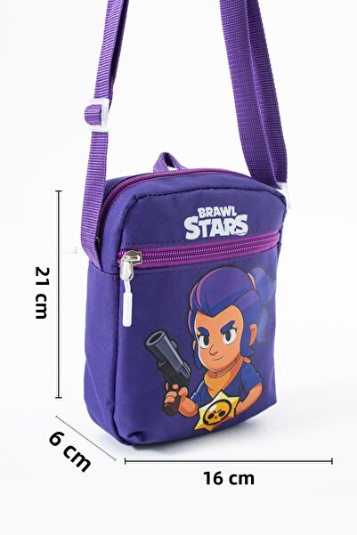 Roxy Brawl Stars Shelly Children's Shoulder Bag – 3 Compartments – Waterproof Fabric (21×16×6 cm)