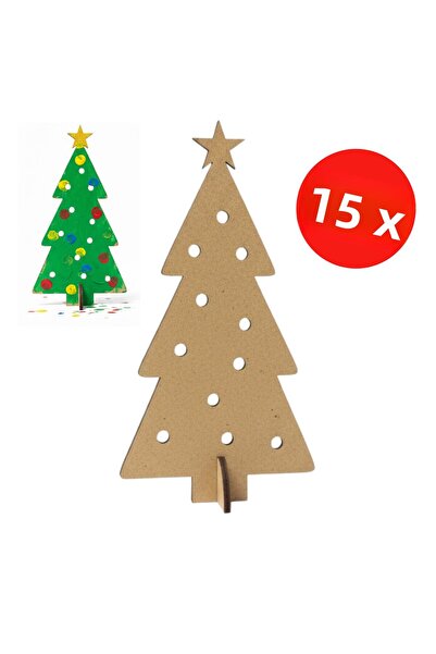 KİDOSE مجموعة تصميم شجرة الكريسماس الخشبية - نشاط التلوين والتزيين