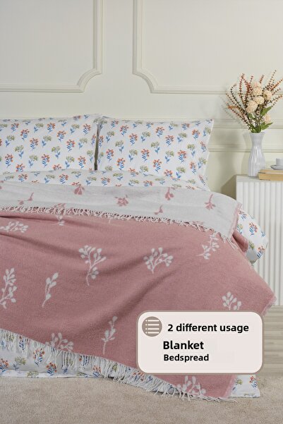 Elart Κουβέρτα Nadia Διπλή Βαμβακερή (200x220 εκ.) Πούδρα