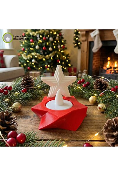 HNR34 زينة عيد الميلاد على شكل نجمة بيضاء، قطعة ديكور دافئة وأنيقة