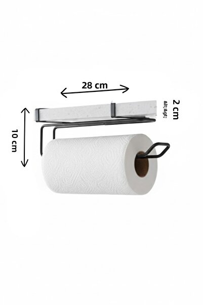 Orvila Black Metal under Cabinet Hanging Paper Towel Holder - No Drilling Required Kitchen Organizer Roll Holder