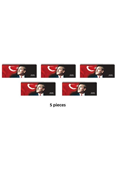 GENC DIJITAL BASKI 2026-Aj-65 12*33.5 Weekly Desk Calendar-Atatürk (5 Pcs)