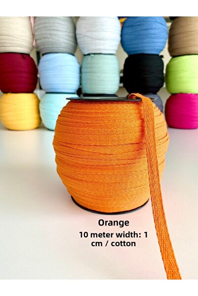 seyranat 10 Meters Width 1 cm Orange Color Cotton Narrow Webbing-Herringbone Bias Tape-Strip-Extrafoam-Sewing Concealer