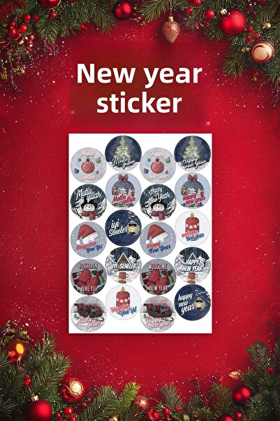colortouch New Year Themed Stickers, Gift Package Labels, Total 20 Pieces, 20 Different Types