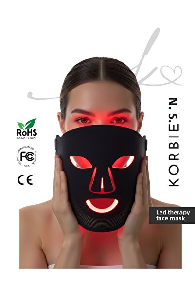 korbiens قناع الوجه للعلاج بالضوء - ضوء أحمر وأزرق وأرجواني وفوق بنفسجي - عنا...