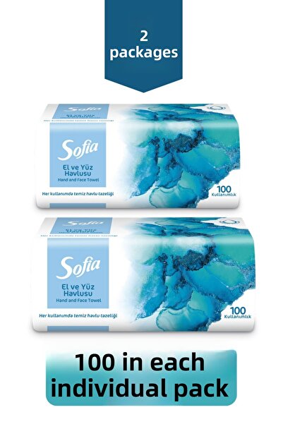 Sofia Hand and Face Towel 100 Pieces 2 Pieces
