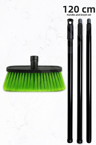 Destpak Household Brush with Handle - Extra Quality - 120cm Handle - Detachable Handle - Long Brush Bristles - Car Brush