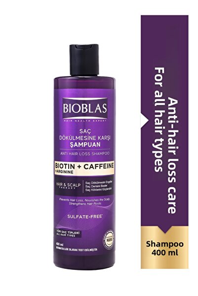 Bioblas Caffeine Arginine Biotin Anti-Hair Loss Shampoo 400 ml Nourishing, Strengthening, Anti-Loss