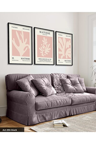 Evinemoda Matisse Berggruen & Cie 3 Piece Black Wooden Framed Painting