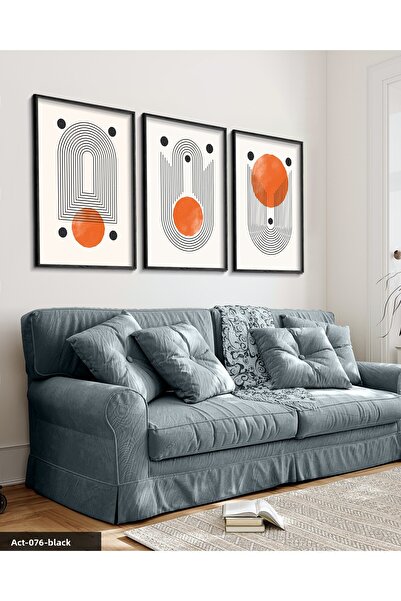 Evinemoda Modele abstracte 3 piese pictură înrămată cu lemn negru