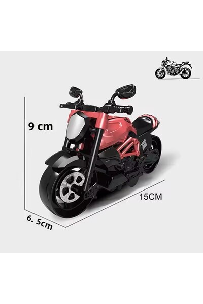 Brother Toys 1 Piece of Friction Powered Quality Toy Motorcycle, Special Production Engine from Abroad, 14 Cm.