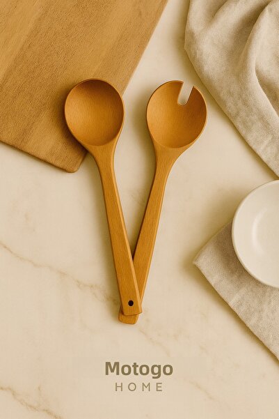 Mottogo Bamboo Salad Serving Spoon Set - 2 Piece Spoons