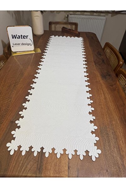 EHA LAZER White Rectangular Custom Faux Leather Runner