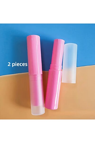 Beauty Box 2Pcs Pink DIY Lip Balm Tube – Empty Lipstick Container Portable Mo...