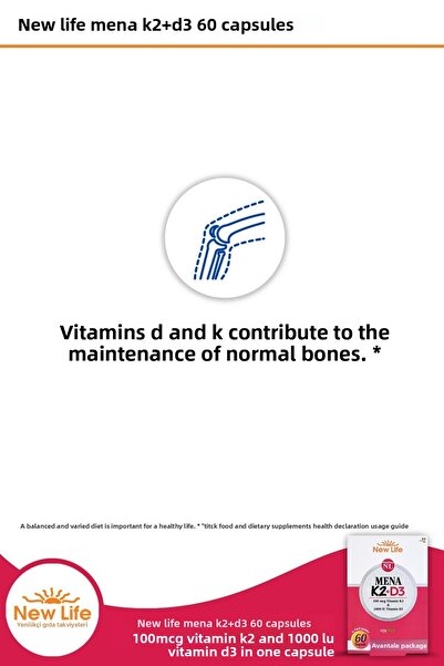 New Life Mena K2+D3 60 Capsules 2 Pieces