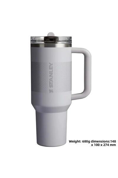 Stanley The Quencher Protour Flip Straw Tumbler Thermos with Straw 1.18 Lt Flask with Straw Gray