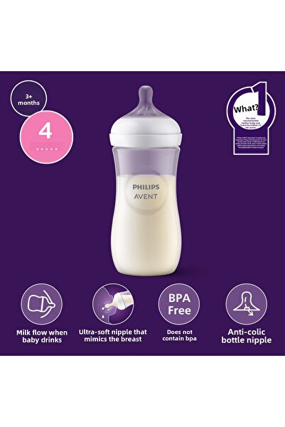 Philips Avent Scy906/01 Model Natural Response PP Baby Bottle - 3 Months 330ml