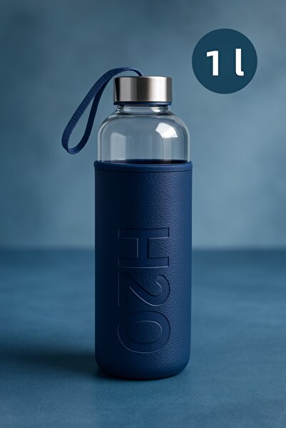 Fhilli H2O Leather Covered Glass Flask 1000 ml