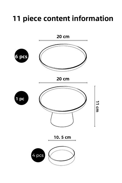 Kitchen Life Handmade 11 Piece Ribbon Footed Breakfast Set with Presentation Stand - Ribbon Breakfast Set