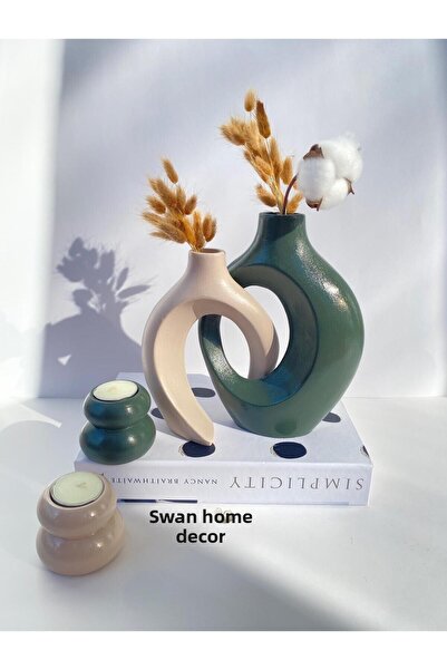 kuğu home dekor Dear Vase Candle Holder Set