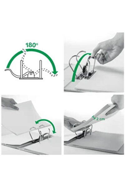 Leitz 180 °   Office Folder, Plastic, Wide, A4 Size, Green