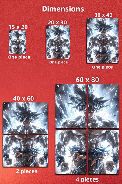 DekorHane Son Goku Metal Painting, Dragon Ball Z Wall Decor, Anime Art, Modern Home Office Gift