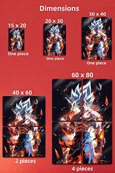 DekorHane Son Goku Metal Painting, Dragon Ball Z Wall Decor, Anime Art, Modern Home Office Gift