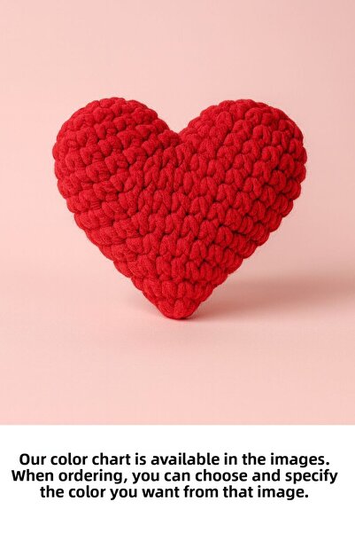 Pamuktan Tene Puffy Heart Pillow Romantic Heart Pillow Valentine's Day Gift a...