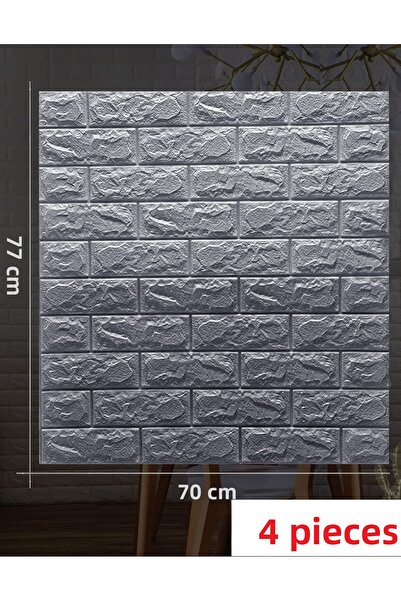 Renkli Duvarlar Panou de cărămidă 3D 70x77cm 4 buc. Panou decorativ flexibil autoadeziv pentru acoperirea peretelui
