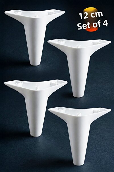 Badem10 Aspen Furniture Canapea Fotoliu Unitate TV Baza Canapea extensibila Picioare pat 12 Cm Picior alb (4 buc.)